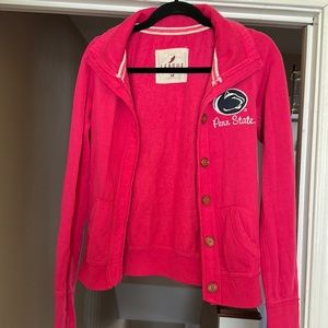 Penn state pink button up sweatshirt